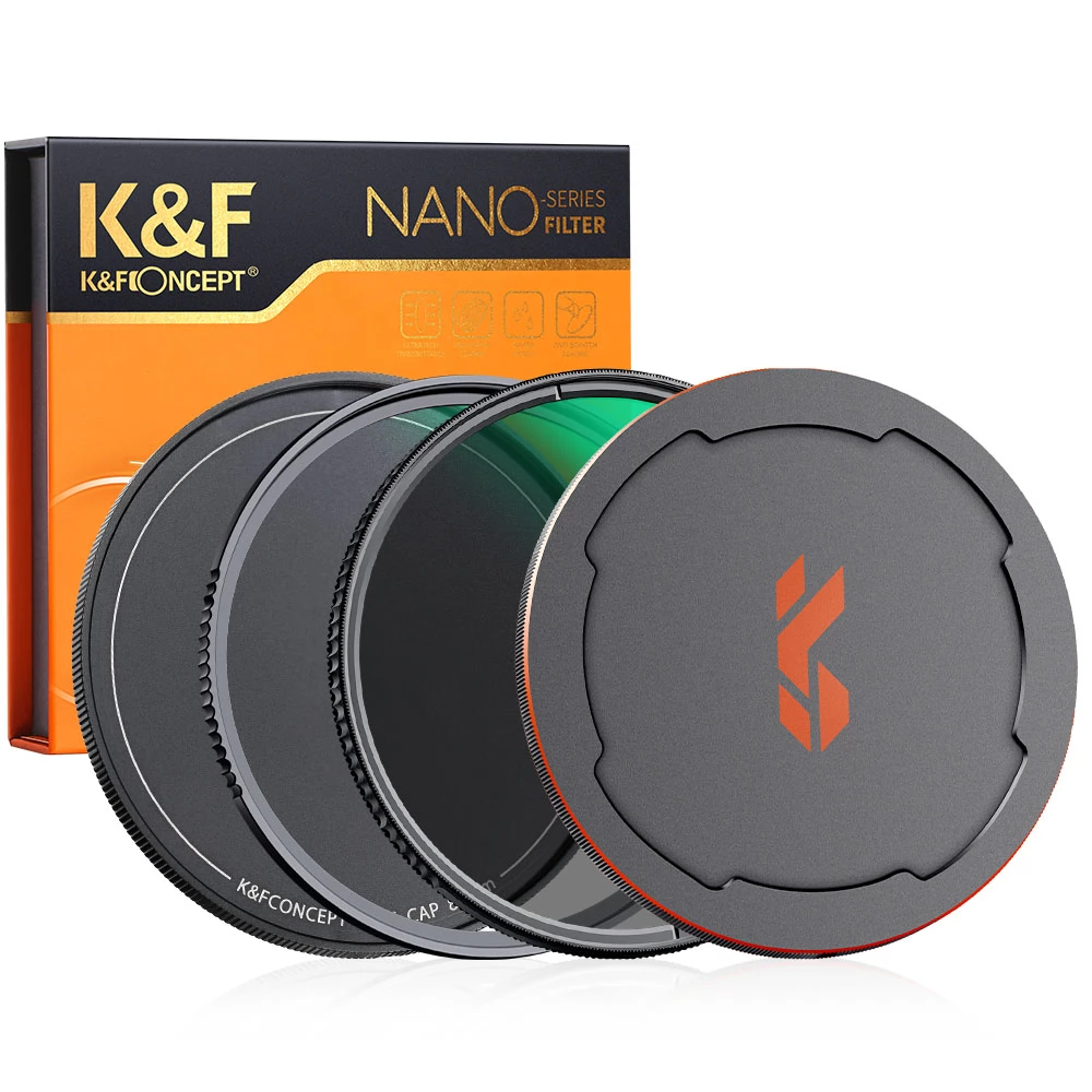 K-F CONCEPT NANO-X series MCUV + CPL szűrő vízlepergető karcálló + fém objektívsapka 55mm