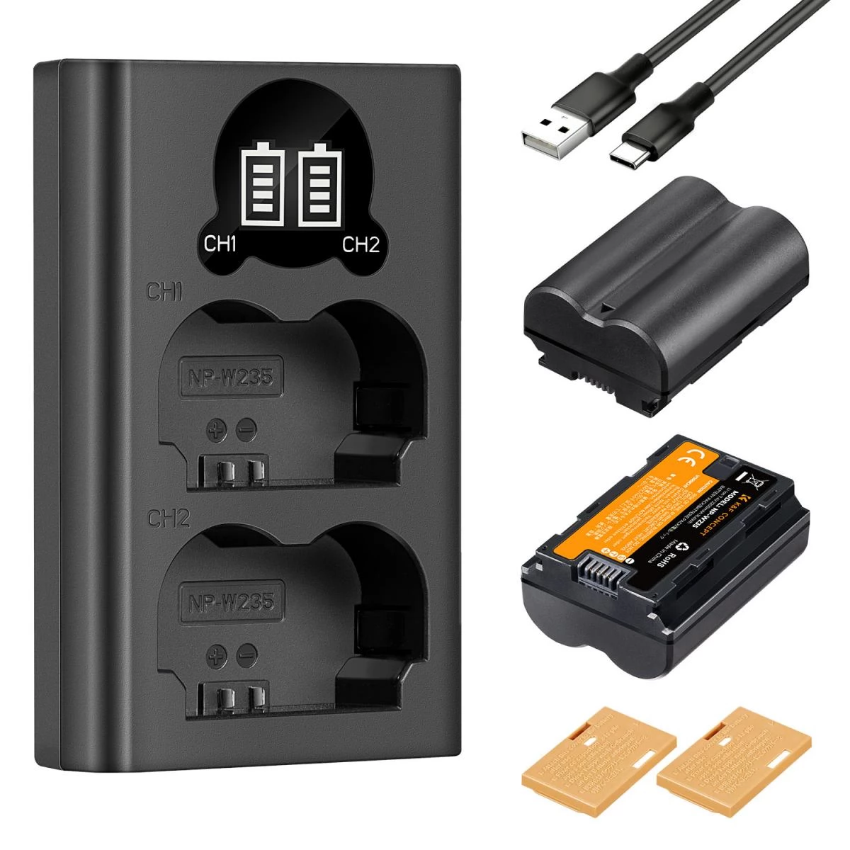 K-F CONCEPT NP-W235 töltő + 2db NP-W235 akkumulátor 2200mAh