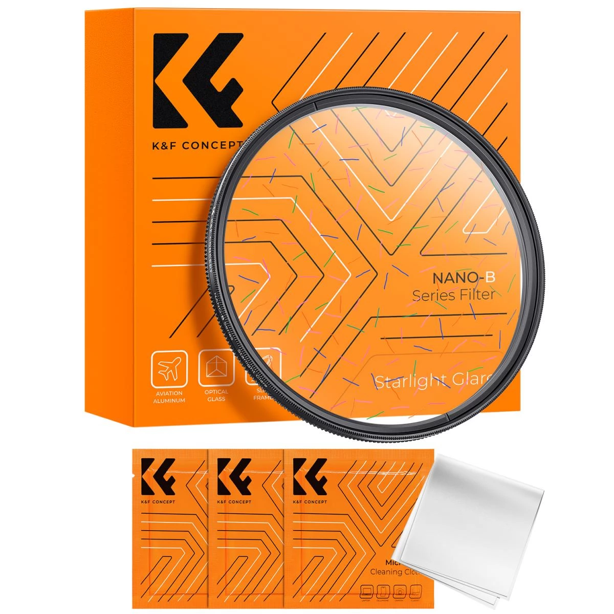 K-F CONCEPT Színes csillagszűrő 77mm + 3 db törlőkendő