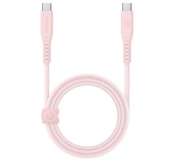 kabel Flow Type-C / Type-C szövet gyorstöltő- és adatkábel 1.5m 240W 5A rózsaszín