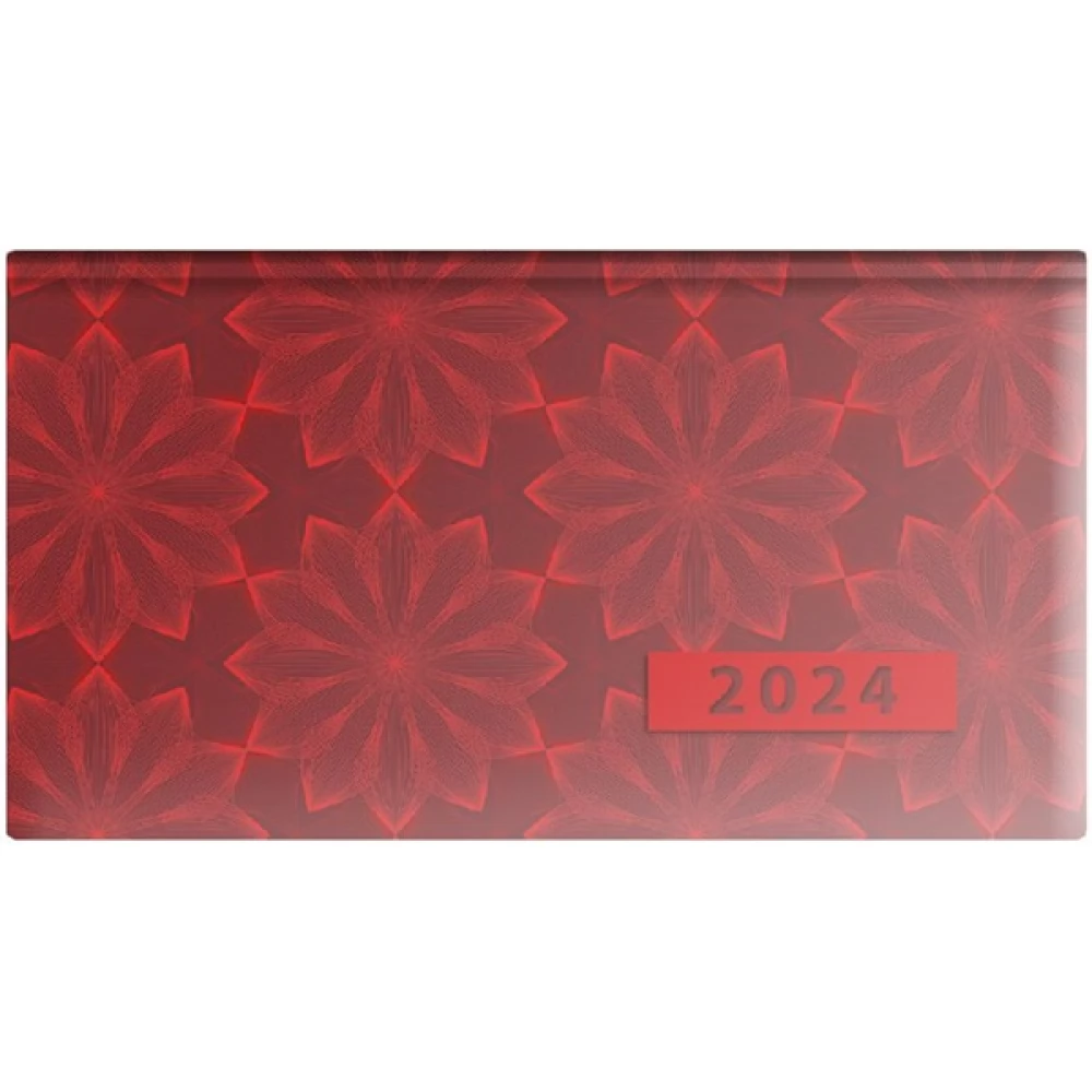 KALENDART Joy zsebnaptár 2024-es J030 fekvő vörös