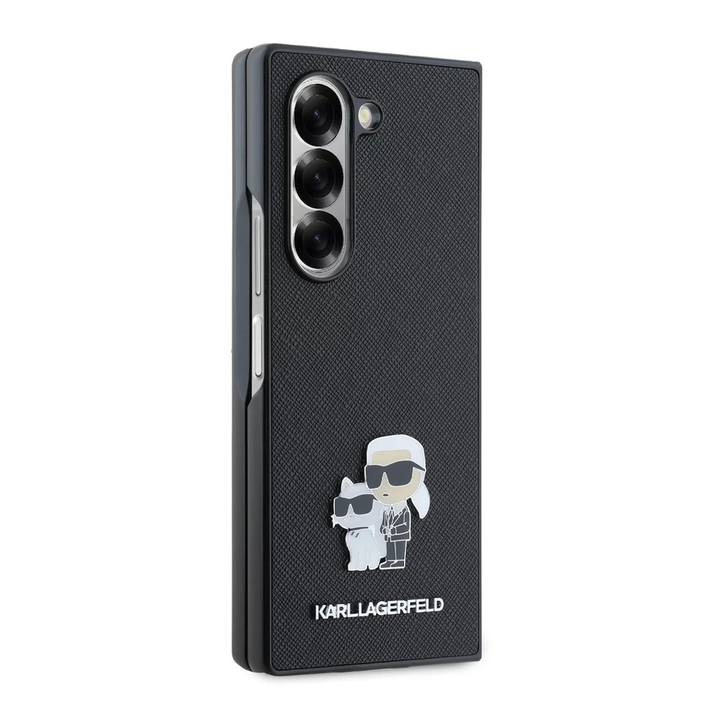 KARL LAGERFELD 3D Rubber hátlaptok Samsung Galaxy Z Fold 6 Karl and Choupette fekete