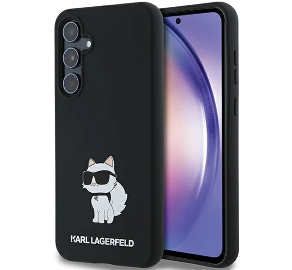 Karl Lagerfeld Choupette Metal Pin Samsung Galaxy A35 hátlap tok fekete KLHCSA35SMHCNPK