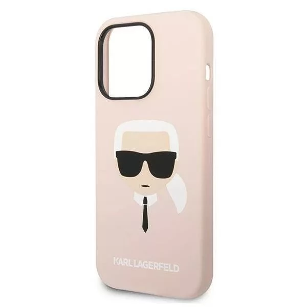 KARL LAGERFELD Hardcase Silicone Karl`s Head Magsafe iPhone 14 Pro Max rózsaszín