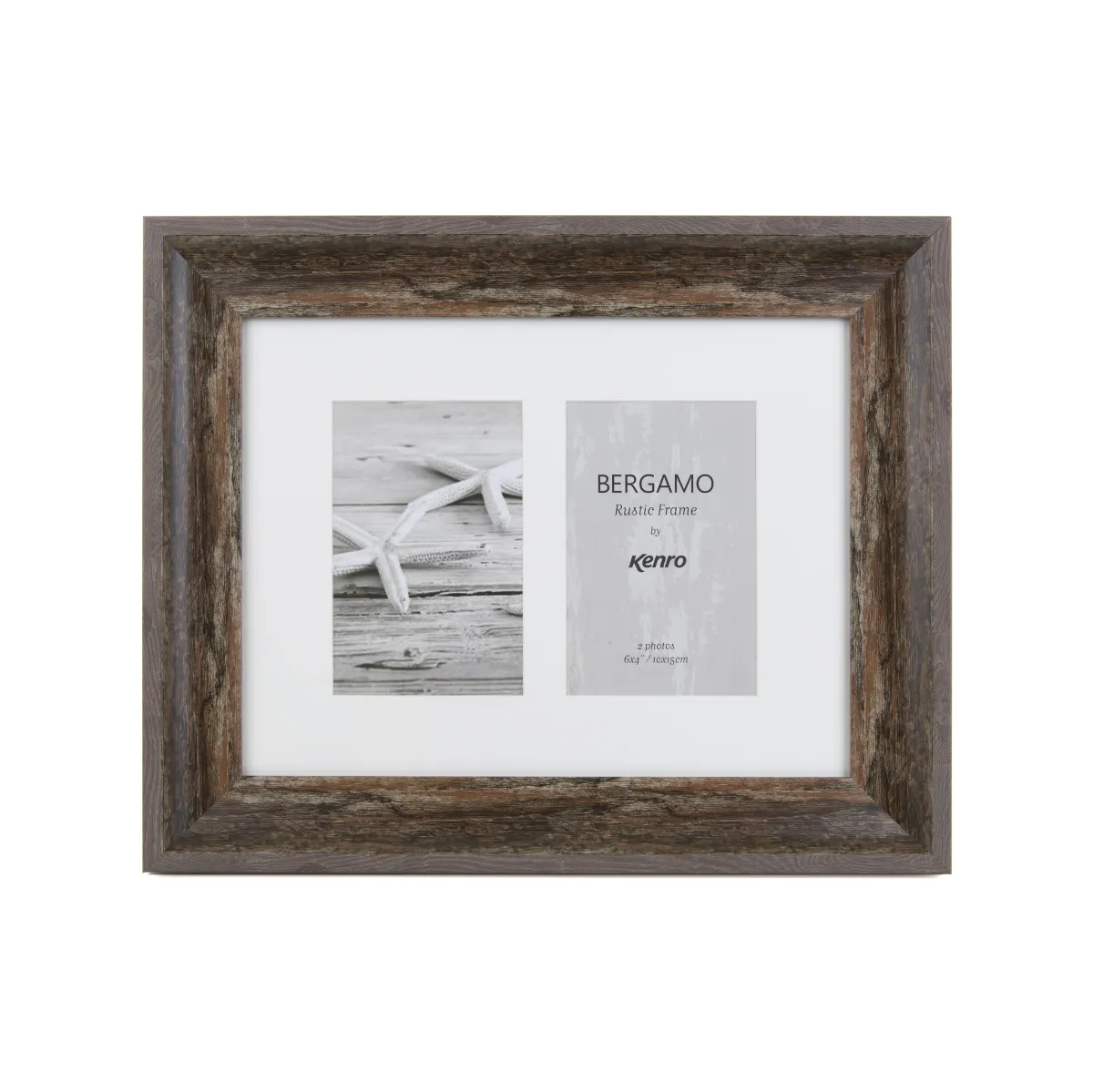 KENRO Bergamo Rustic Brown multi képkeret 2db 10x15 barna
