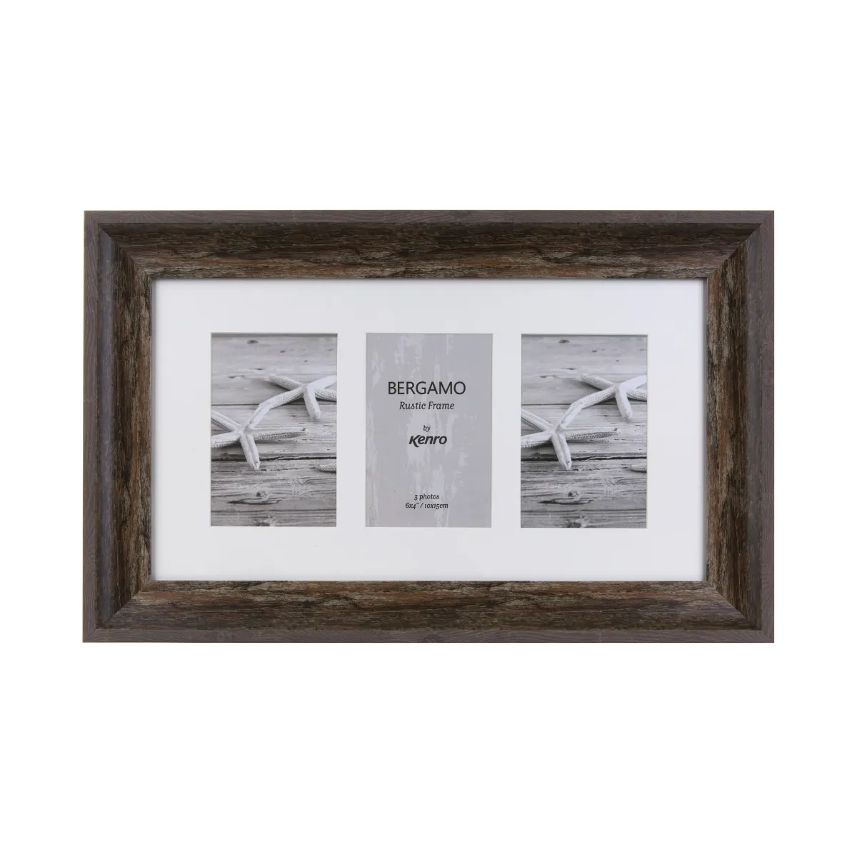 KENRO Bergamo Rustic Brown multi képkeret 3db 10x15 barna