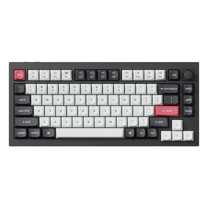 KEYCHRON Q1 HE QMK RGB Knob Wireless Nebula US Angol fekete