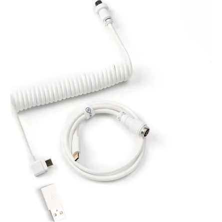 KEYCHRON Tekert Aviator Type-C M/M adatkábel 90/egyenes 1.36 m fehér