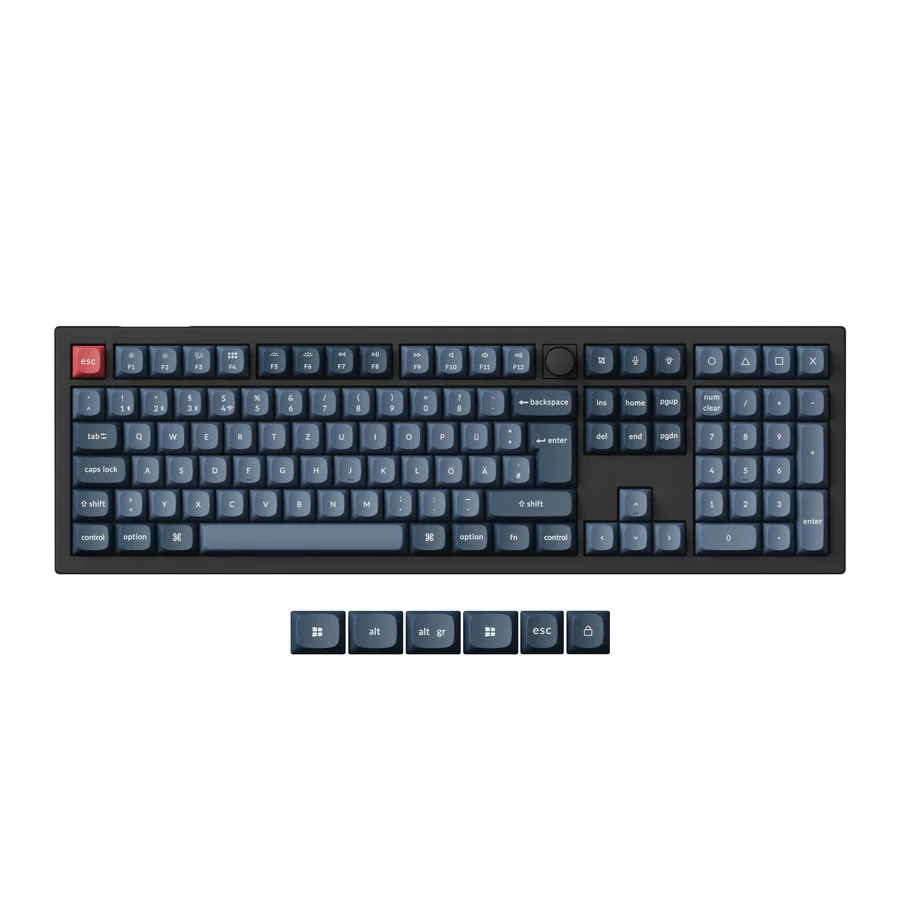 KEYCHRON V6 Max RGB Knob Swappable Gateron Jupiter Red Magyar fekete