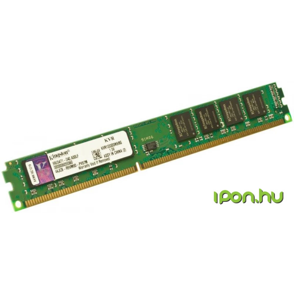 KINGSTON 8GB ValueRAM DDR3 1333MHz CL9 KVR1333D3N9/8G