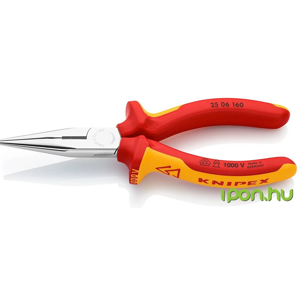KNIPEX 25 06 160 Fél-kerek csőrű fogó vágóéllel