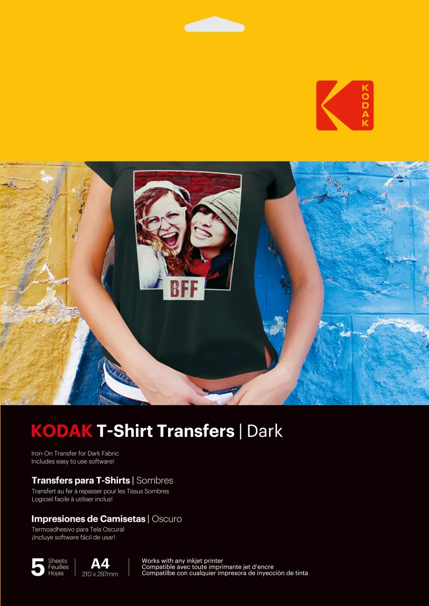 KODAK 3510553 Vasalható fotópapír sötét színű pólókhoz A4 (5 lap)