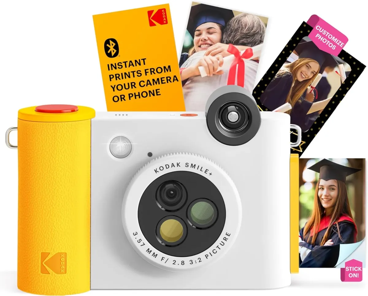 KODAK Smile+ instant fényképezőgép mobilnyomtató (Android/IOS) Zink 2x3" papírméret fehér-sárga
