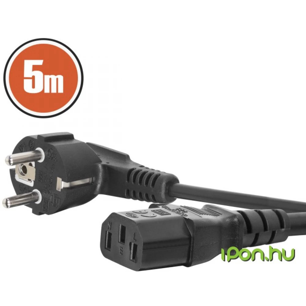 KOLINK 230V-os IEC Tápkábel Fekete 5m KKTP0105