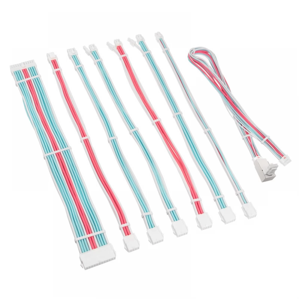 KOLINK Core Pro fonott kábelhosszabbító kit 12V-2x6 Type 1 fehér-kék-pink