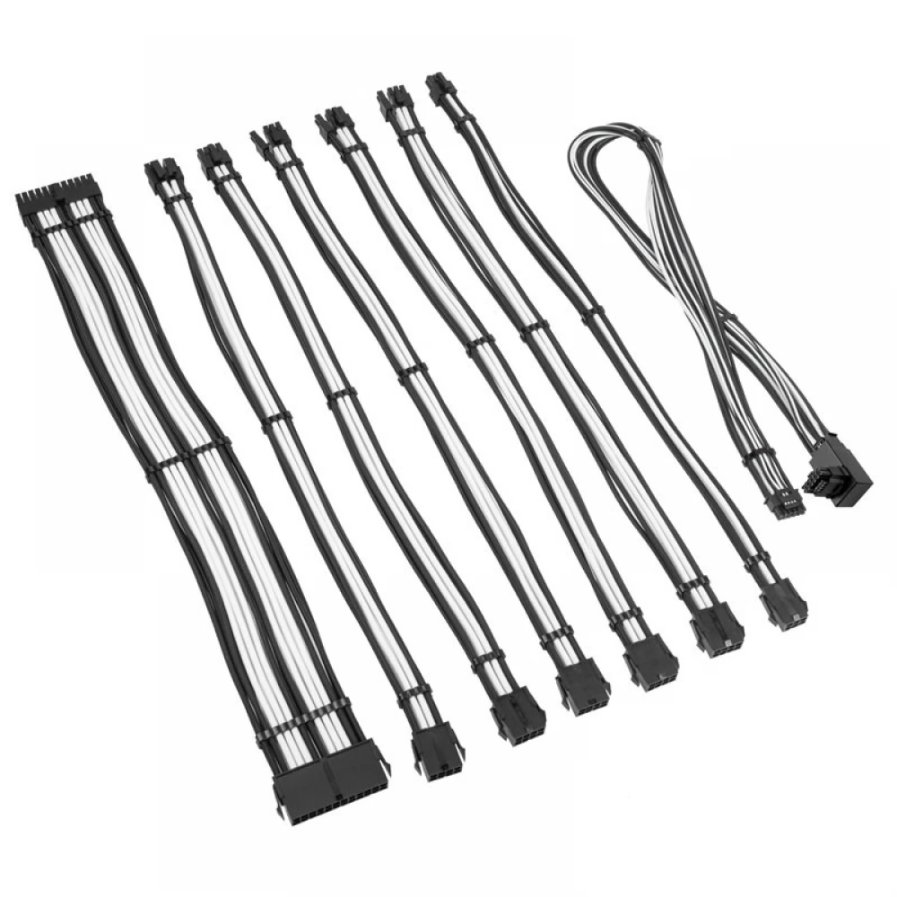 KOLINK Core Pro fonott kábelhosszabbító kit 12V-2x6 Type 1 fekete-fehér