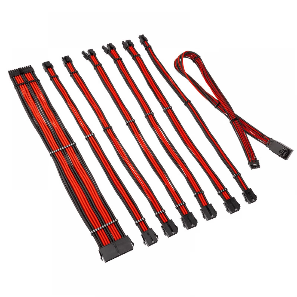 KOLINK Core Pro fonott kábelhosszabbító kit 12V-2x6 Type 1 fekete-piros