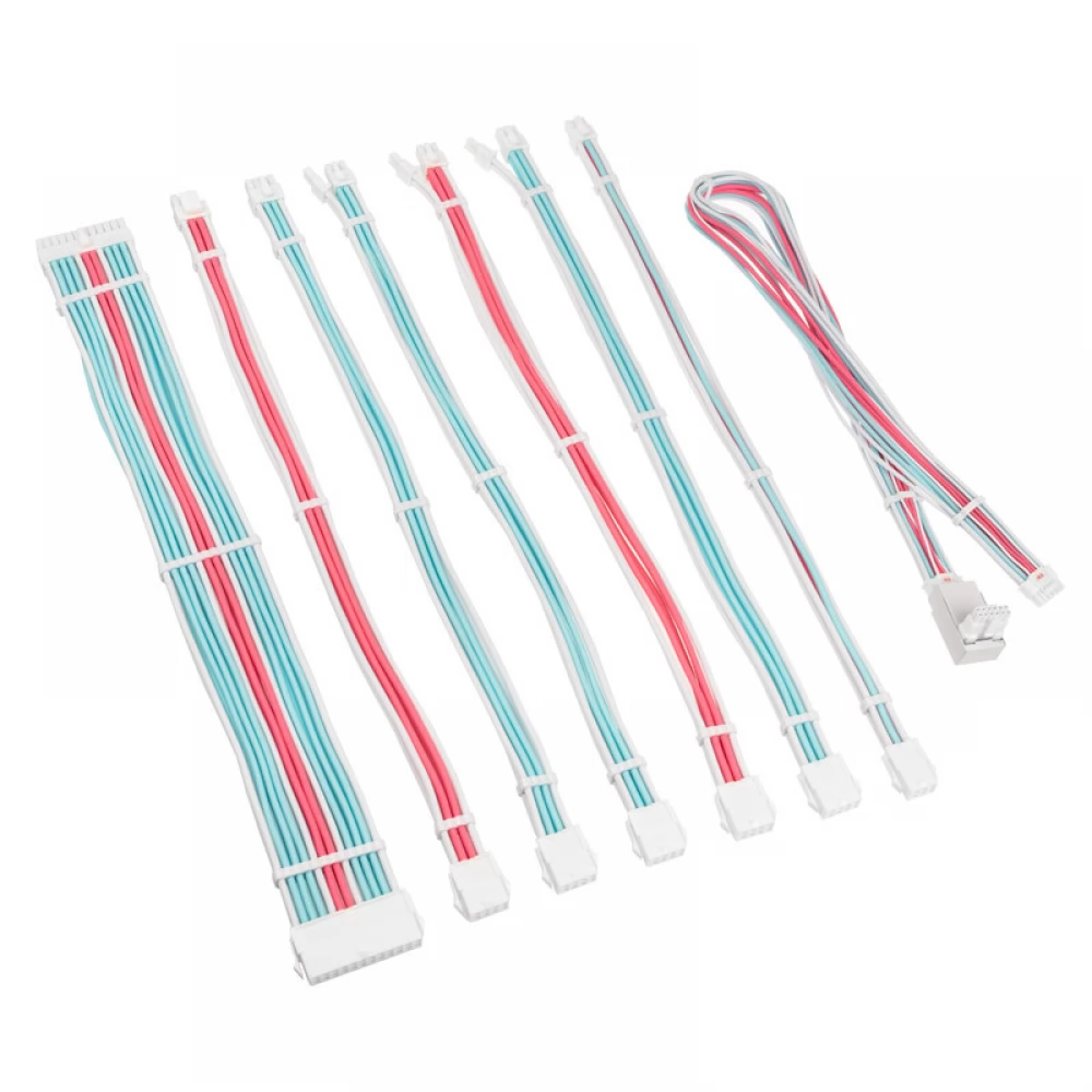 KOLINK Core Pro fonott kábelhosszabbító kit 12V-2x6 Type 2 fehér-kék-pink