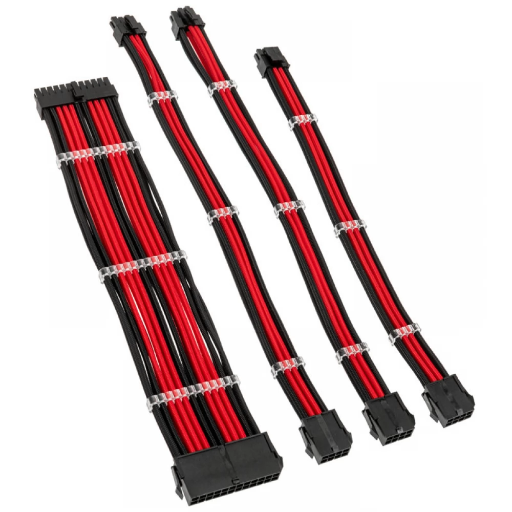 KOLINK Core Standard fonott hosszabbító kit Jet Black/Racing Red