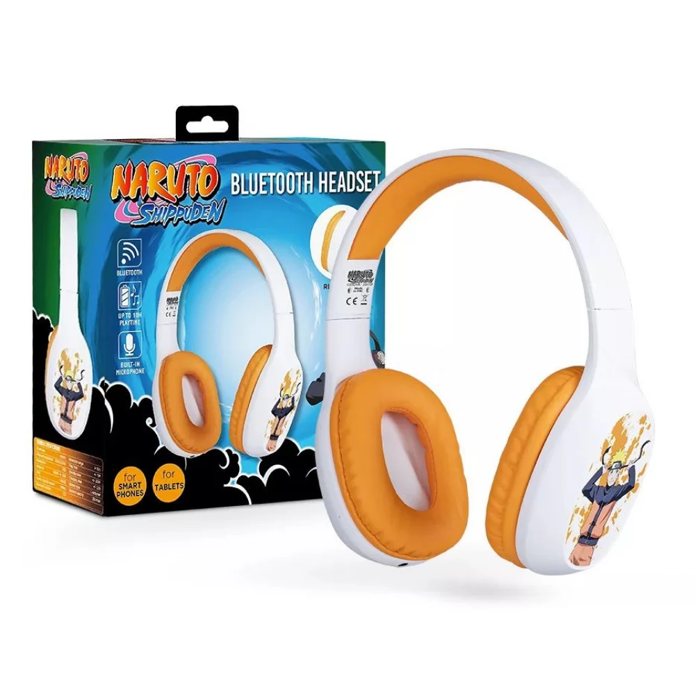 KONIX Naruto Bluetooth headset fehér-narancssárga