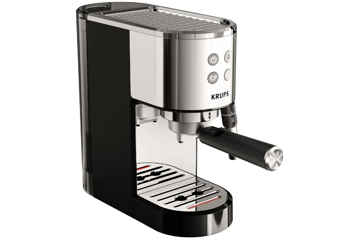 KRUPS XP444C10 Virtuoso+ Kávéfőző karos Fekete/Rozsdamentes acél