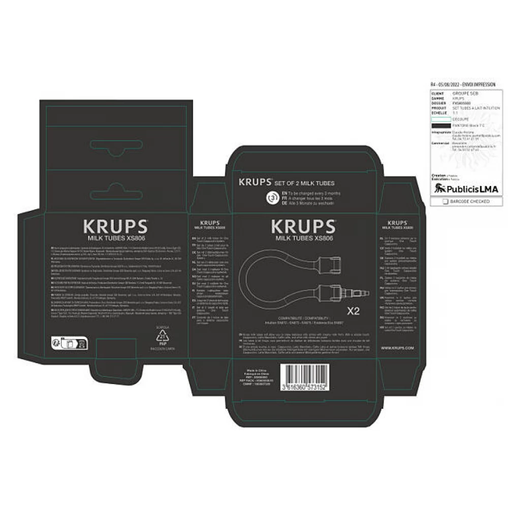 KRUPS XS805000 Tejcső szett