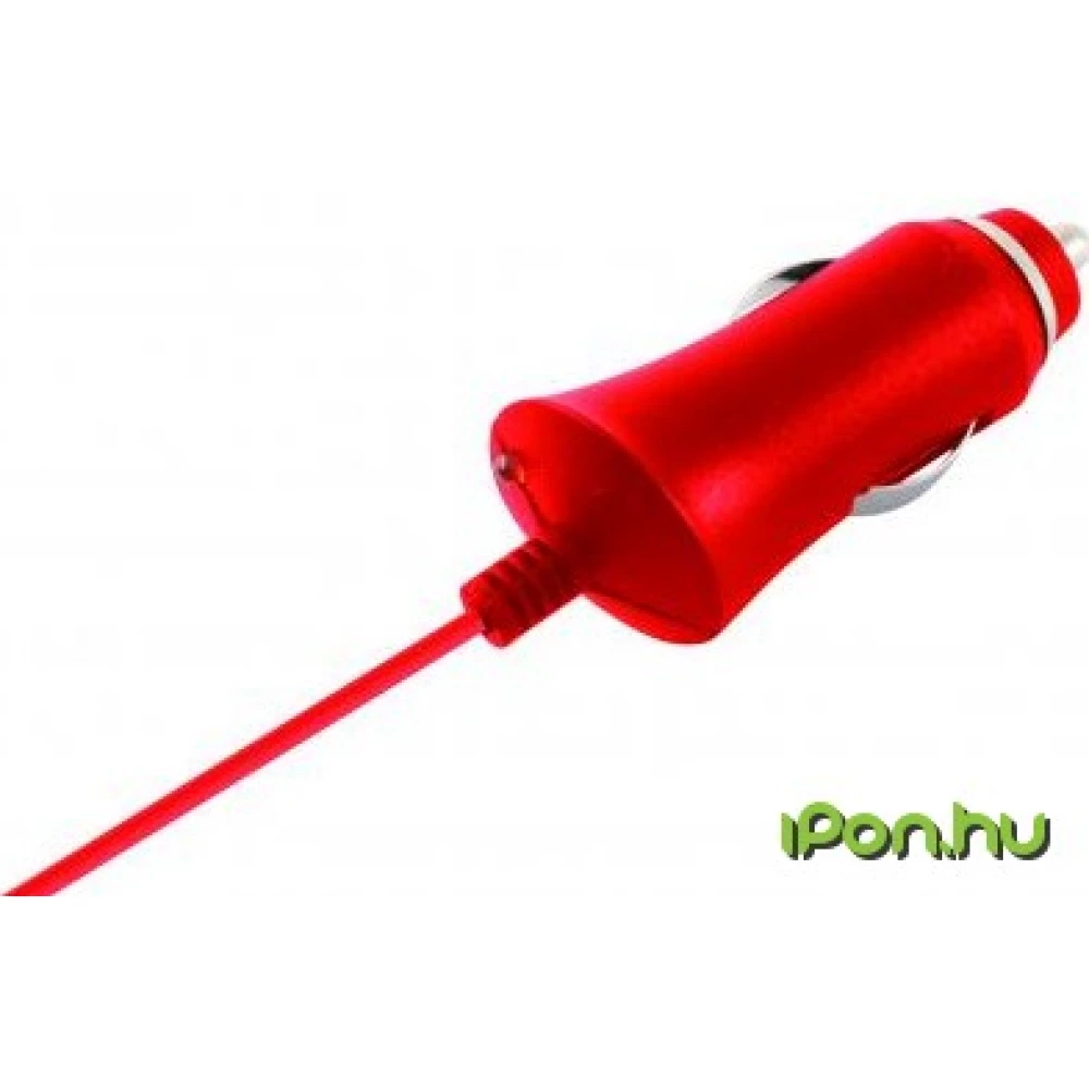 KSIX Micro USB 1A autós töltő piros