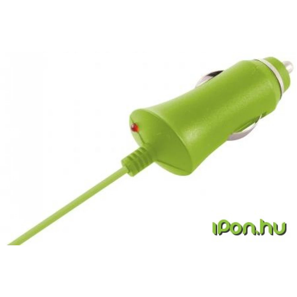 KSIX Micro USB 1A autós töltő zöld