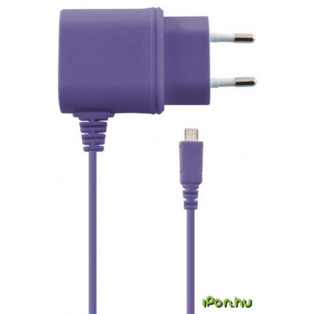 KSIX Micro USB hálózati töltő 1A lila