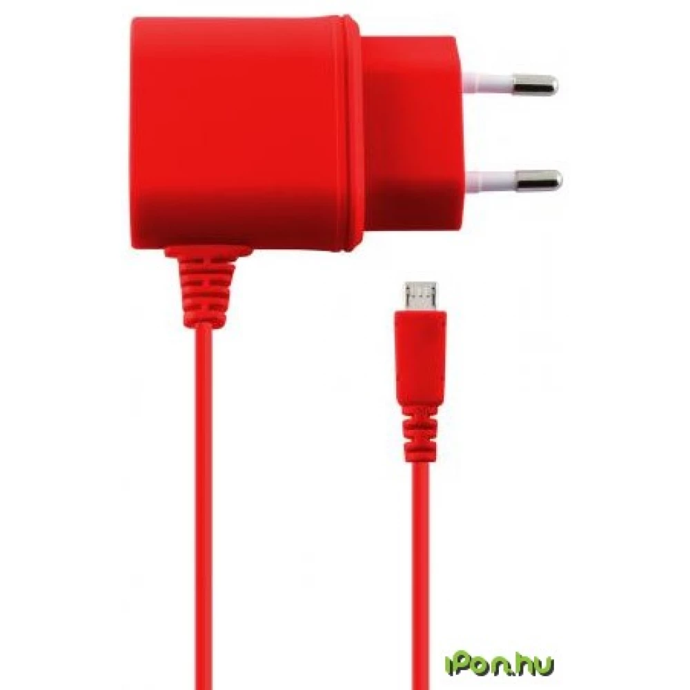 KSIX Micro USB hálózati töltő 1A piros
