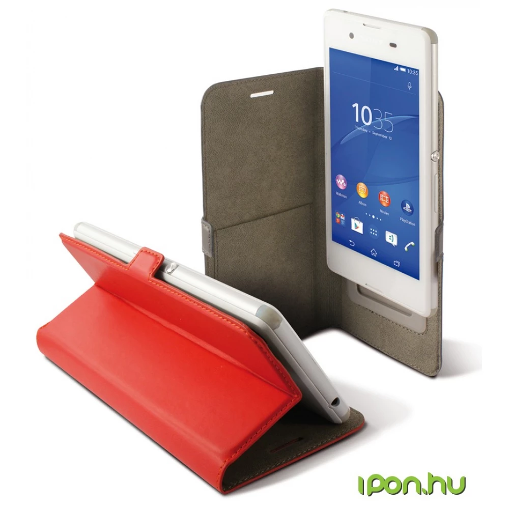 KSIX Slide universal folio case for smartphone up to 4.5 inches piros