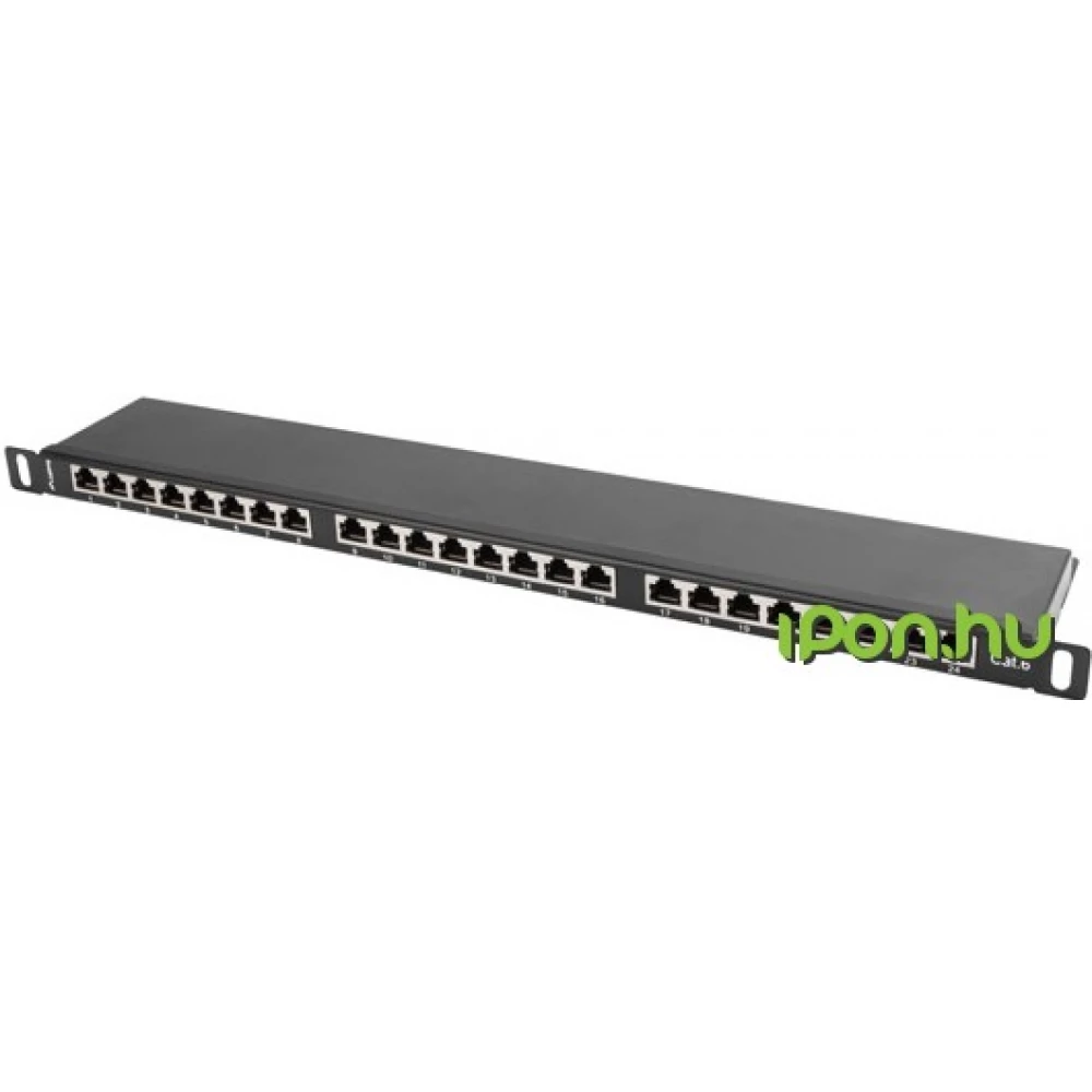 LANBERG Patch Panel 24 Port 0.5U Cat.6 shielded black PPS6-0024-B