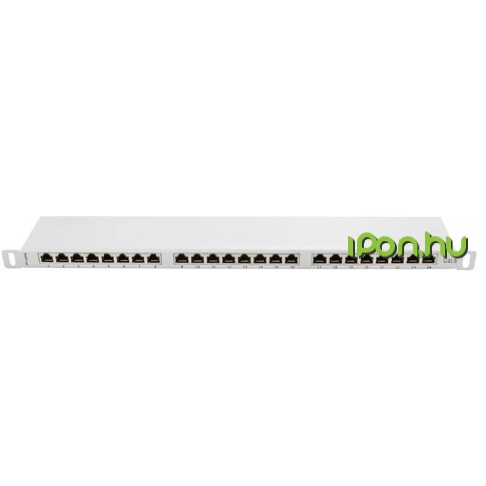 LANBERG Patch panel 24 Port 0.5U Cat.6 shielded grey PPS6-0024-S