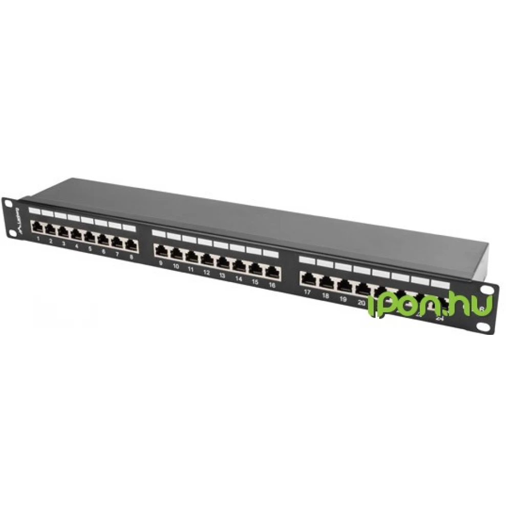 LANBERG Patch panel 24 Port 1U Cat.6 shielded black PPS6-1024-B