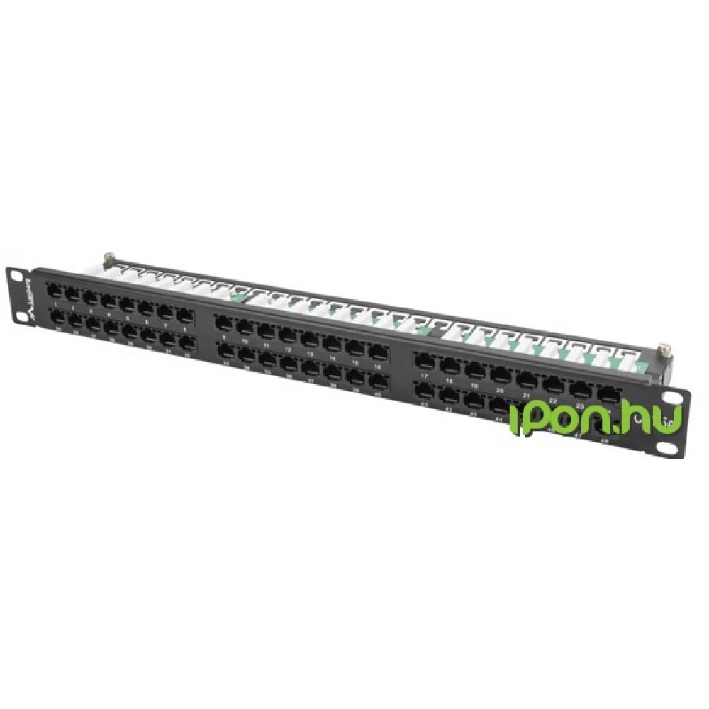 LANBERG Patch panel 48 port 1U cat.5e black PPU5-1048-B