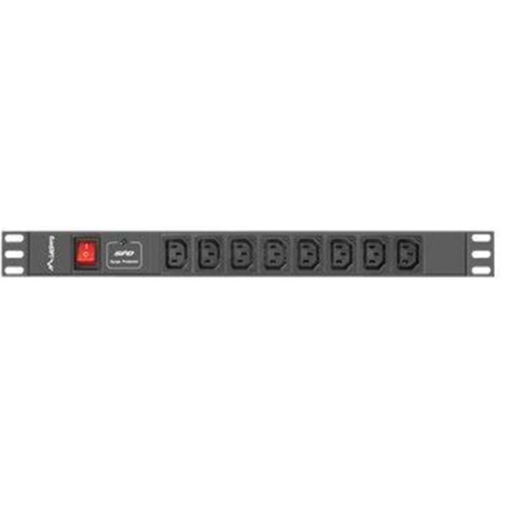 LANBERG PDU-08I-0200-C20-BK 8x C13 IEC túlfeszültség védő elosztó 2m