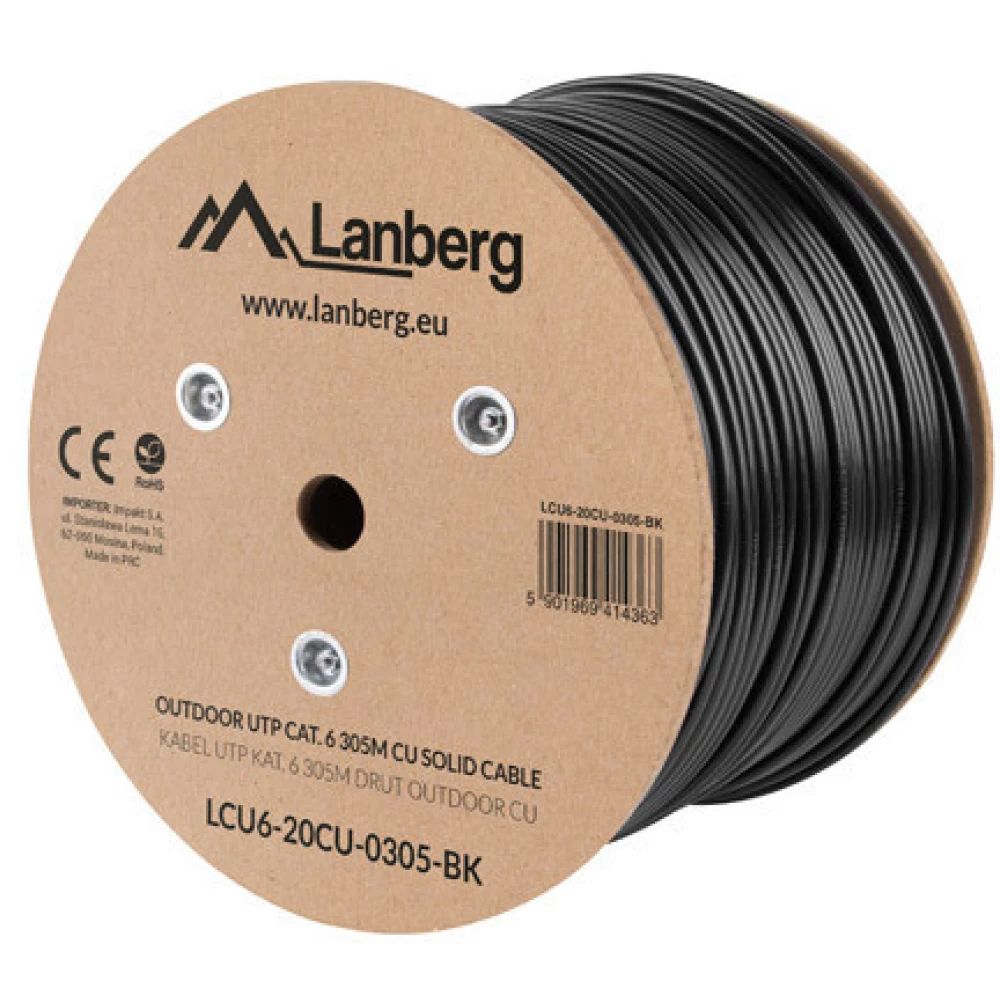 LANBERG UTP Összekötő Fekete 305m LCU6-21CU-0305-BK