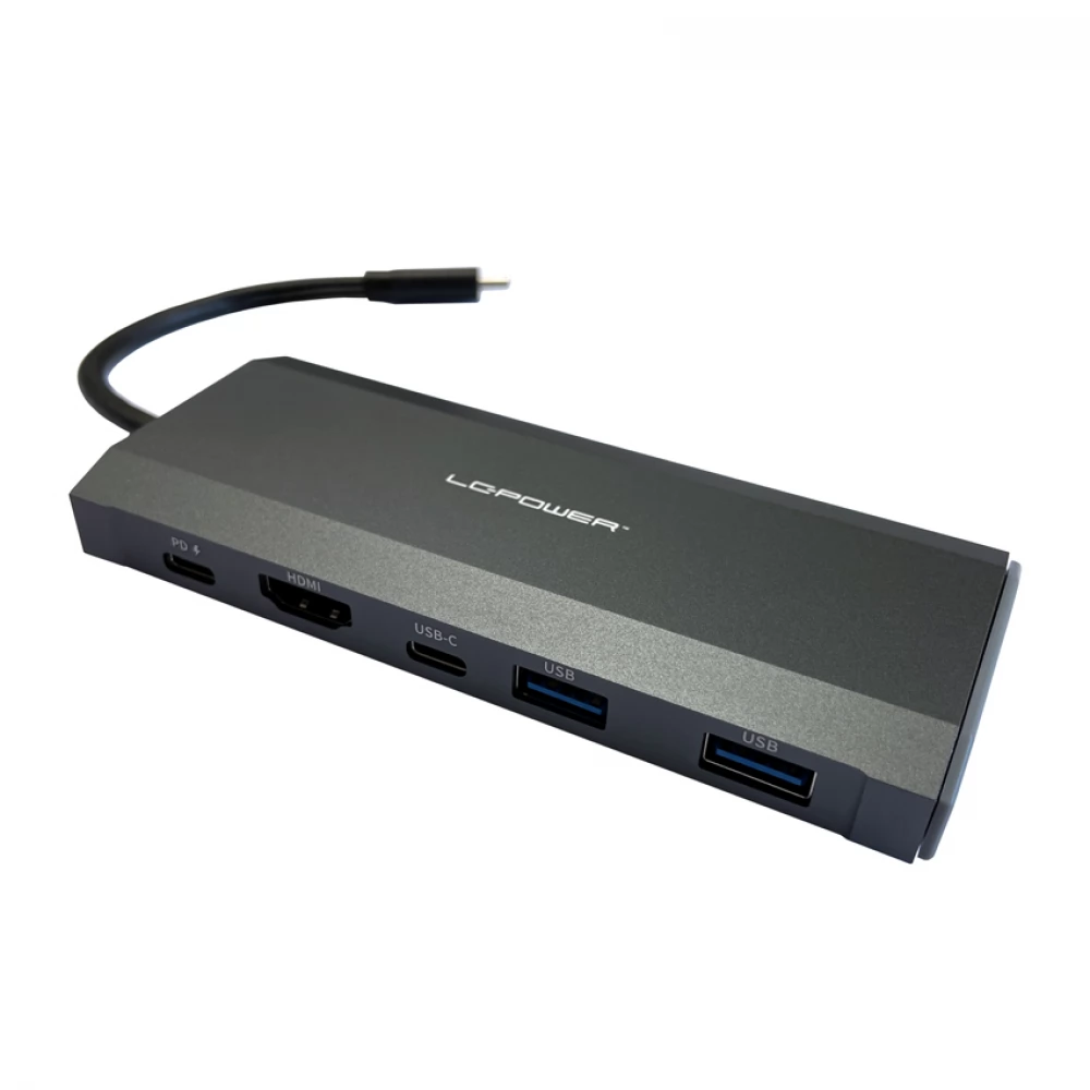 LCPOWER LC-HUB-C-MULTI-7-M2 USB hub/M.2 SSD enclosure