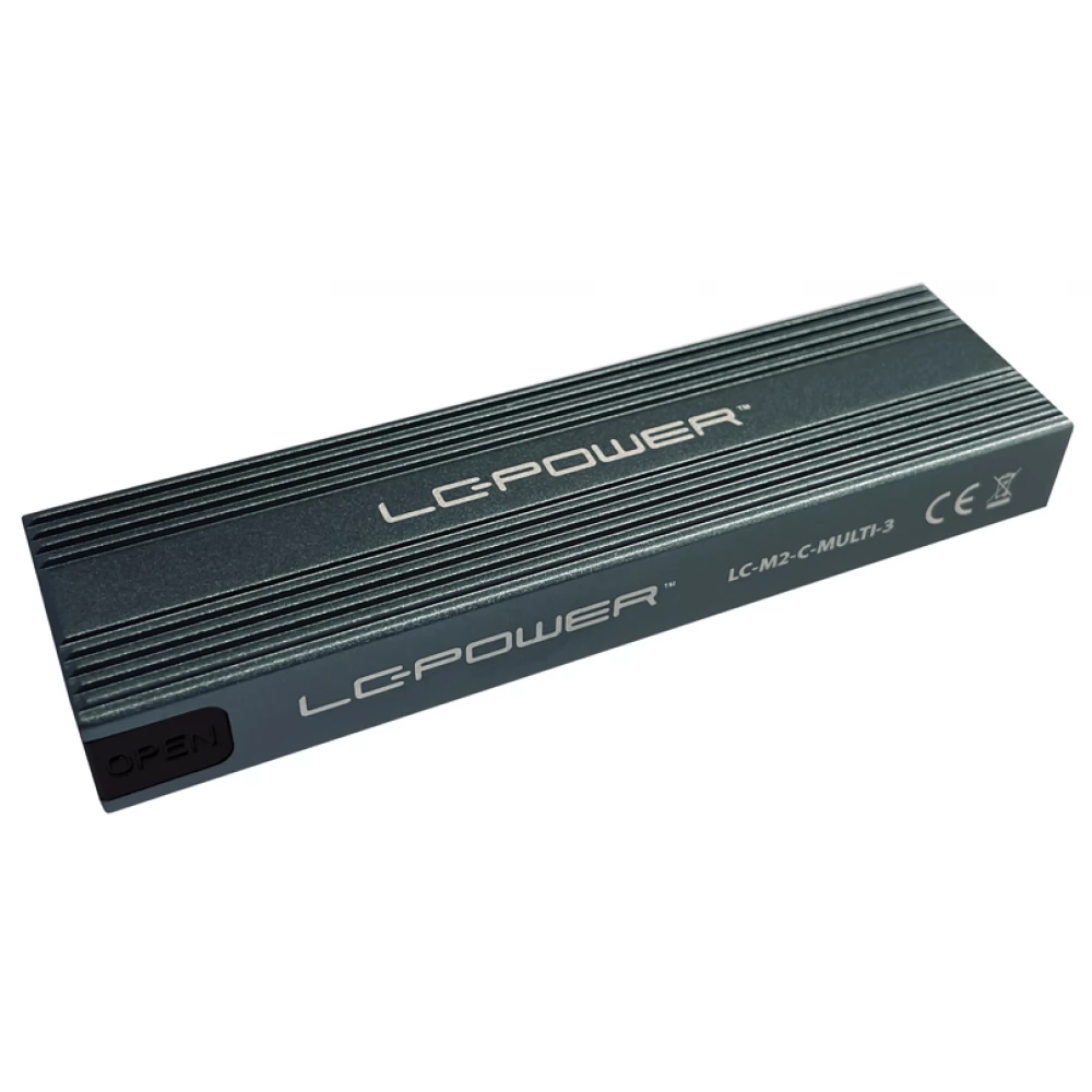 LCPOWER LC-M2-C-MULTI-3 NVME / SATA M.2 Külső ház USB 3.1 Type C fekete