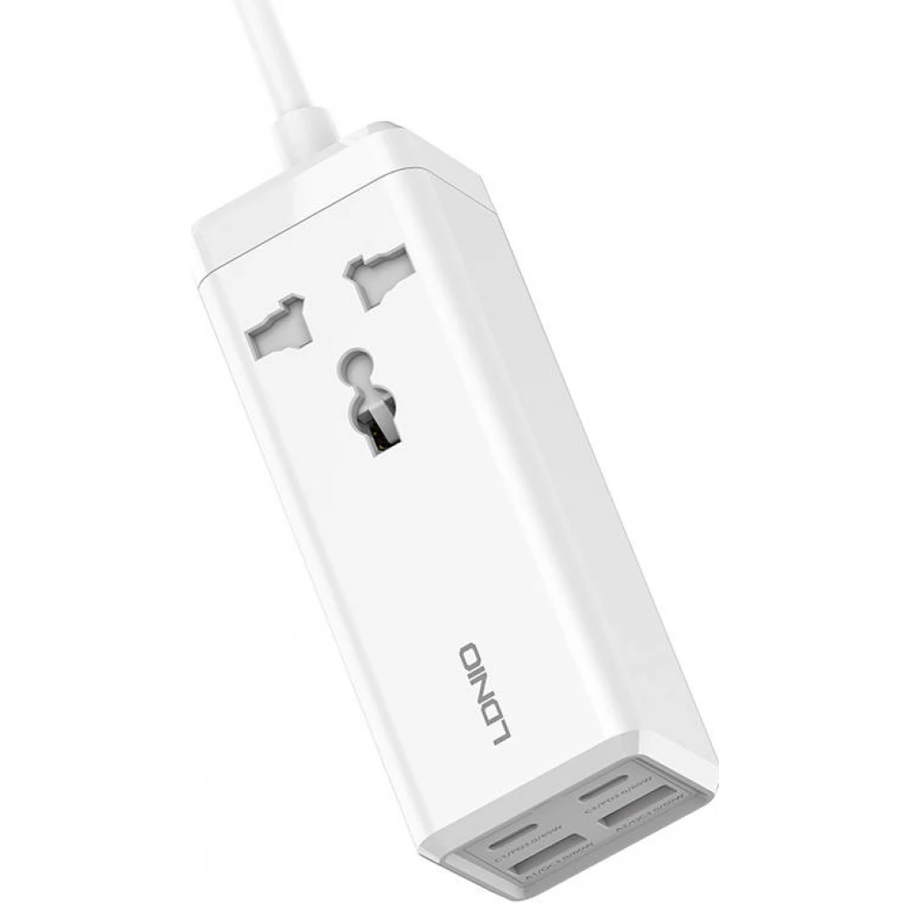 LDNIO SC1418 Átalakító hosszabbító 2x USB-A 2x USB-C 2m fehér