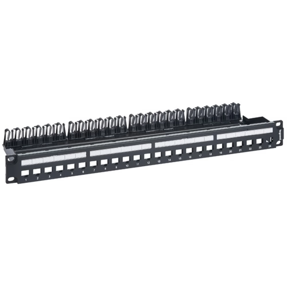 LEGRAND Linkeo C 19"/1U üres patch panel 24 db Keystone jack fogadására 632850