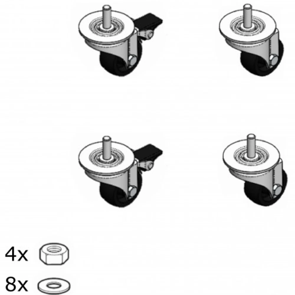 LEGRAND Set of 4 caster wheels for assembly on Linkeo 19" cabinets 646248
