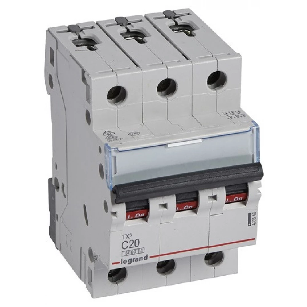 LEGRAND TX3 C20 6kA BIC 3 pólusú kismegszakító 403546