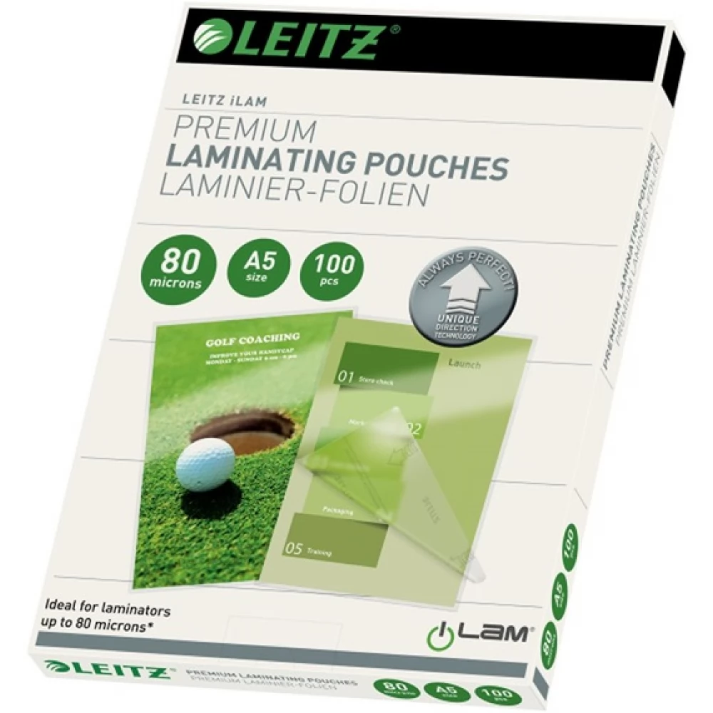 LEITZ A5 2x80mic lamináló fólia 100db-os víztiszta
