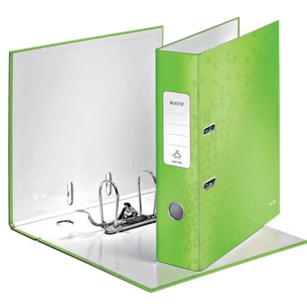 LEITZ Iratrendező 80 mm A4 PP/karton lakkfényű 180 Wow zöld