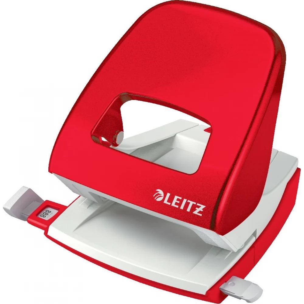 LEITZ Lyukasztó kétlyukú 30 lap Nexxt Wow metál piros