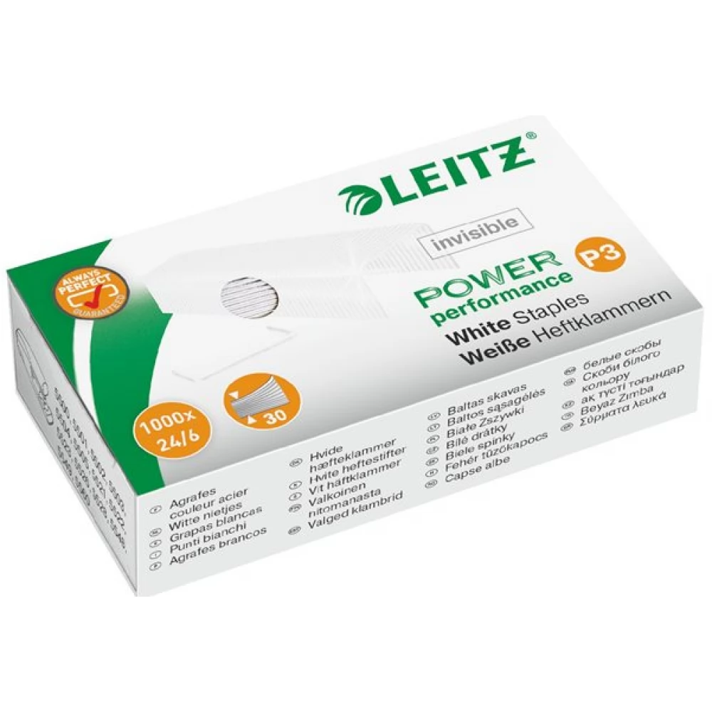 LEITZ Tűzőkapocs 24/6 P3 fehér