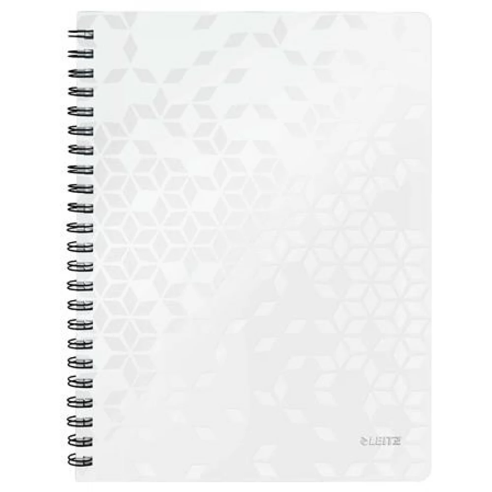 LEITZ Wow Spirálfüzet A4 kockás 80 lap fehér