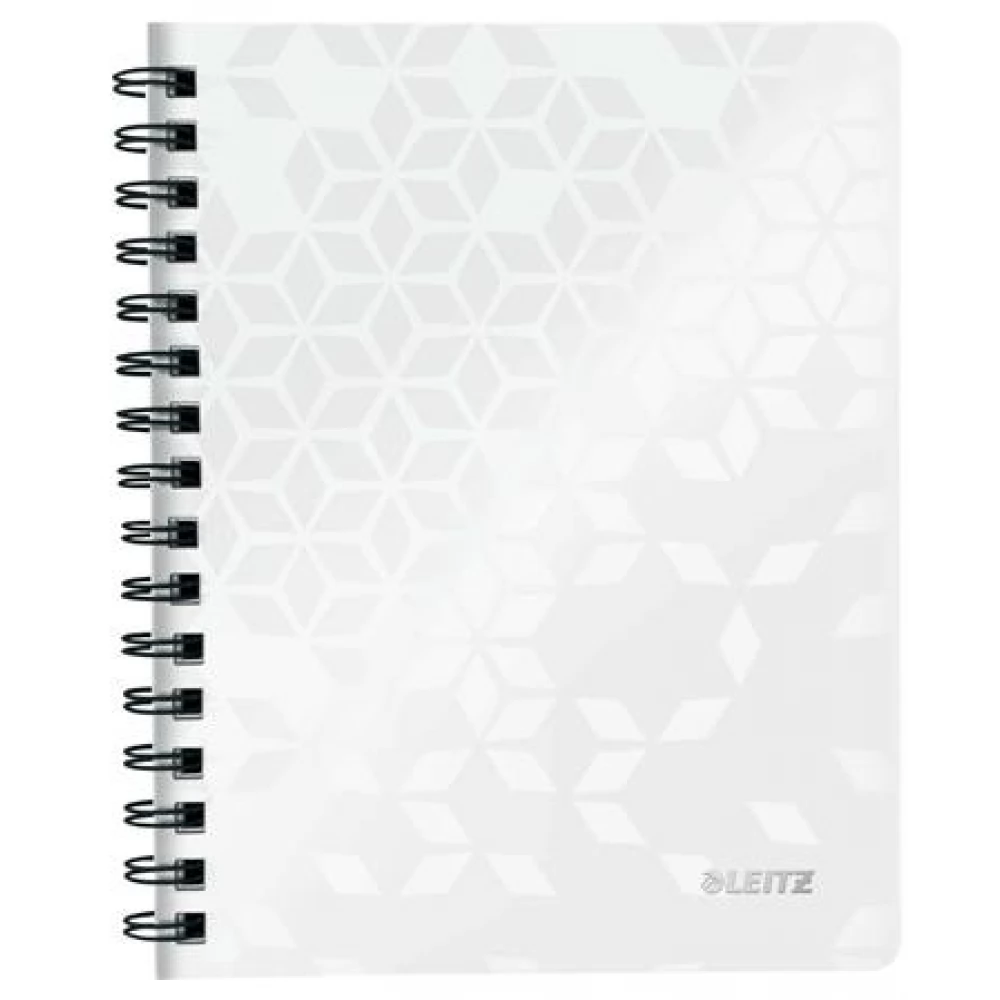 LEITZ Wow Spirálfüzet A5 kockás 80 lap fehér