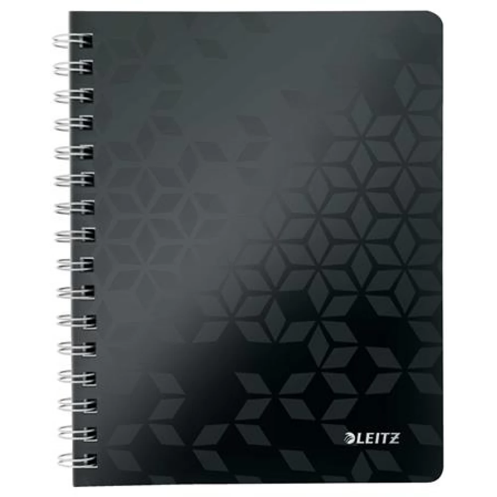 LEITZ Wow Spirálfüzet A5 kockás 80 lap fekete